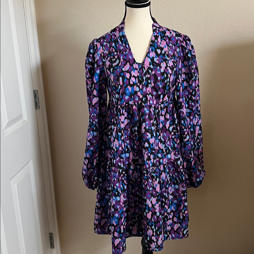 Vibrant Multicolor mid thigh Sleeve Dress